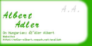 albert adler business card